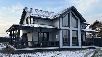 фото отчет каркасного дома 14х9, Д-19